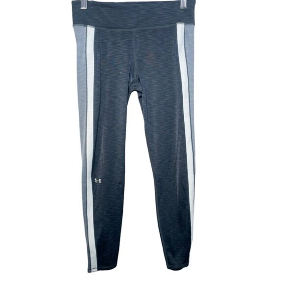 Under Armour Medium Legging Coldgear Grey Compression Workout Pant Gym High Rise - Picture 4 of 9